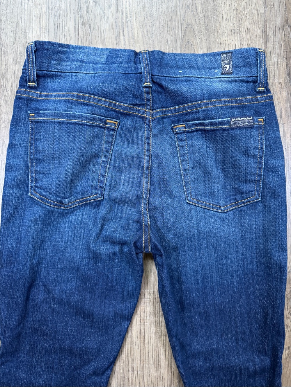 7 For All Mankind The High Waist Skinny Jeans Dark Wash Size 26 - Picture 12 of 14